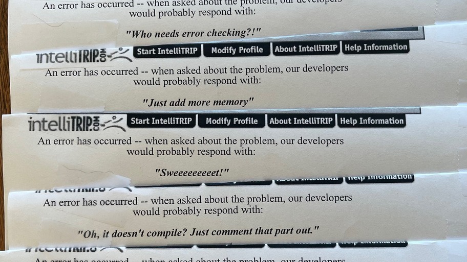 Easter Egg with "when asked about the problem, our developers would..." image
