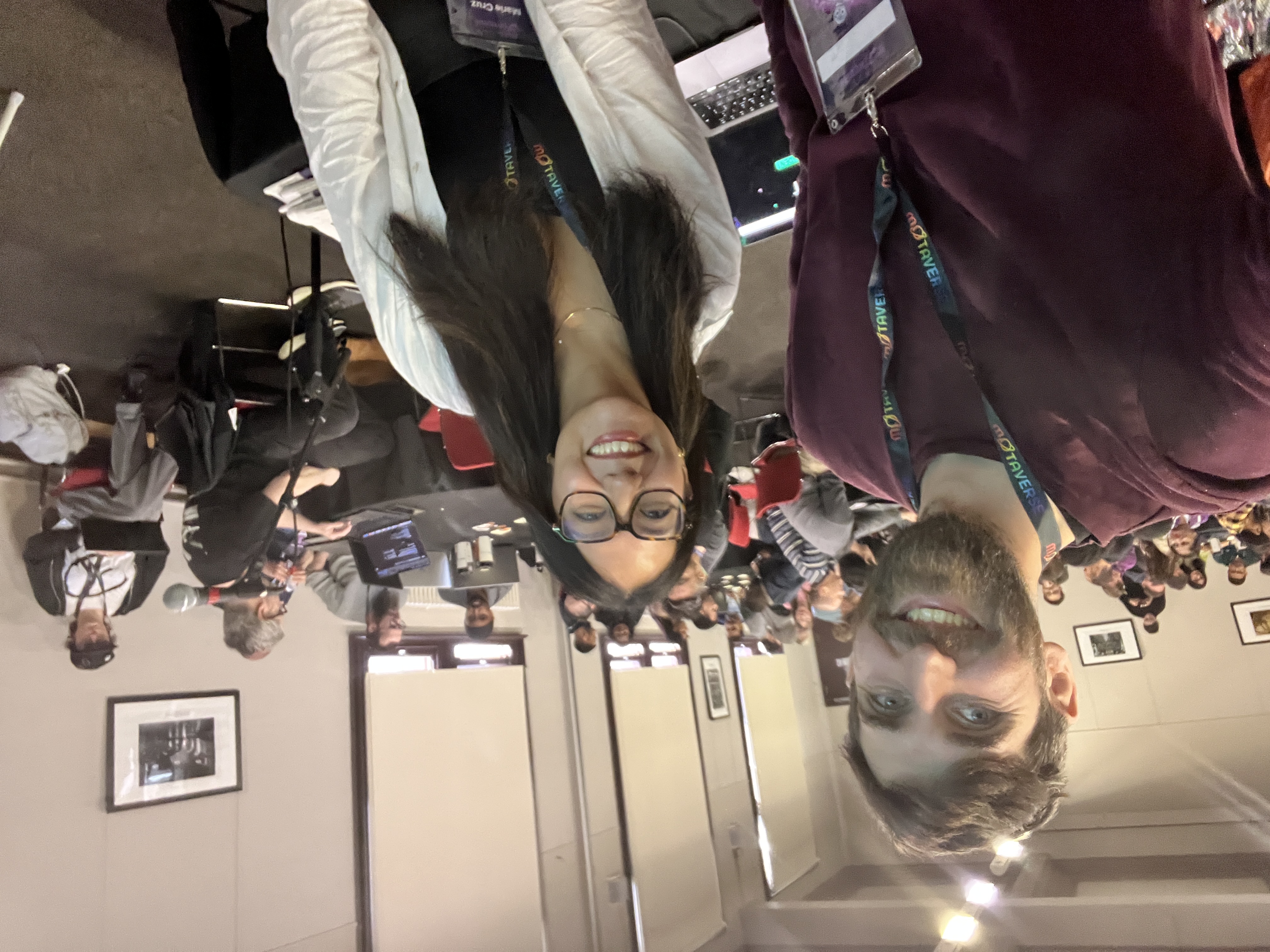A selfie of Marie Cruz and Lewis Prescott at their Contract Testing worksshop.
