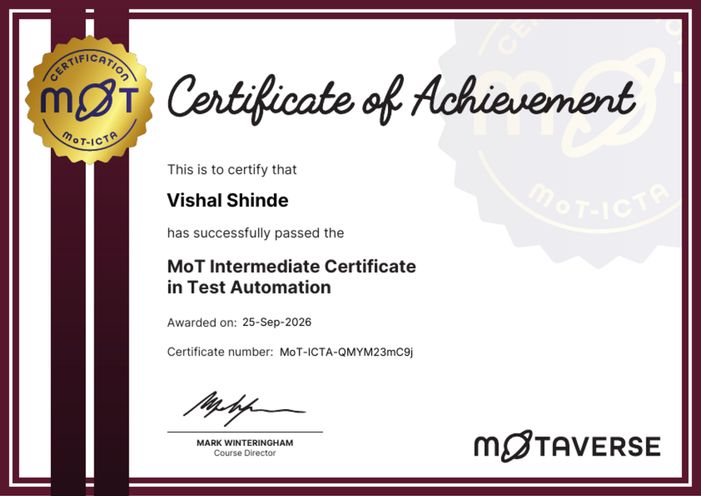 MoT Intermediate Certificate in Test Automation image