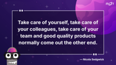 Nicola Sedgwick shared these wise words during a TestBash talk in Brighton in 2016. And Rosie Sherry recently reminded us that "At the heart of Quality is Care is the idea that we continually make ... image
