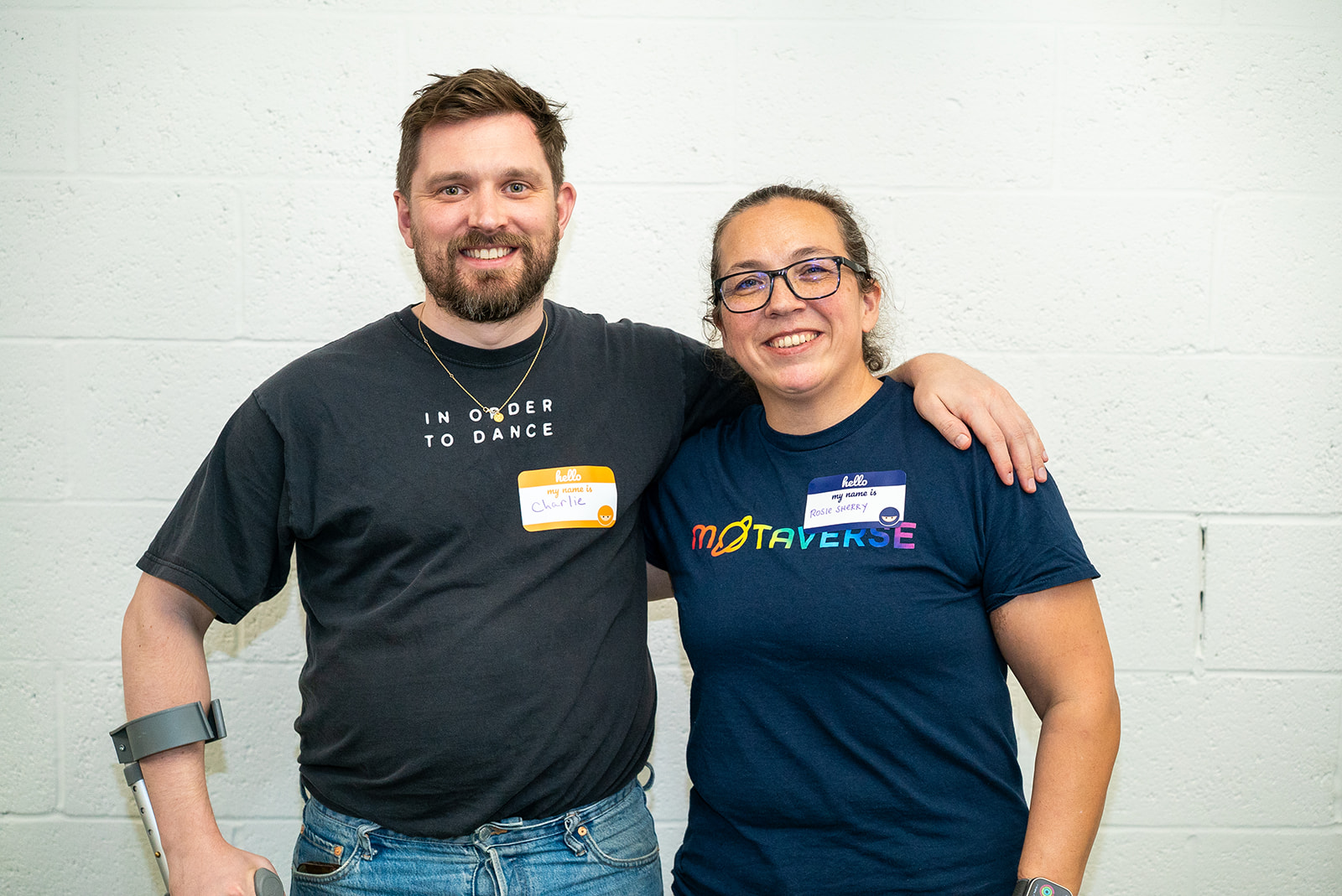 A portrait photo of Charlie and Rosie at MoT London
