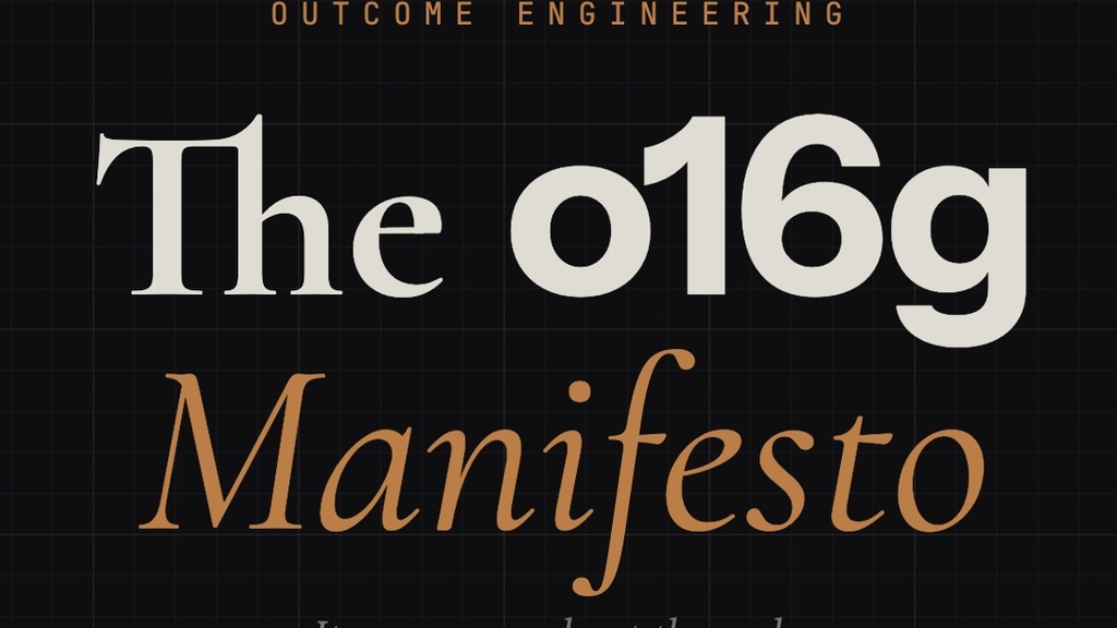 Outcome Engineering - The o16g Manifesto image