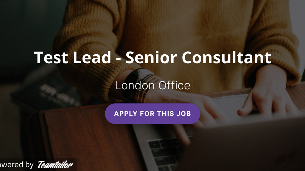 Test Lead - Senior Consultant at Ten10 image