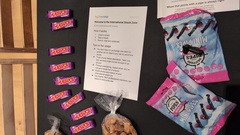 The picture shows only a glimpse of the International Snack Table
Not shown are America, Ukrainian, Indian, and many more snacks from all over the world. image