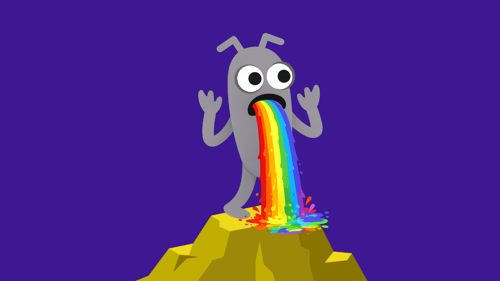 Bug vomiting rainbow :)