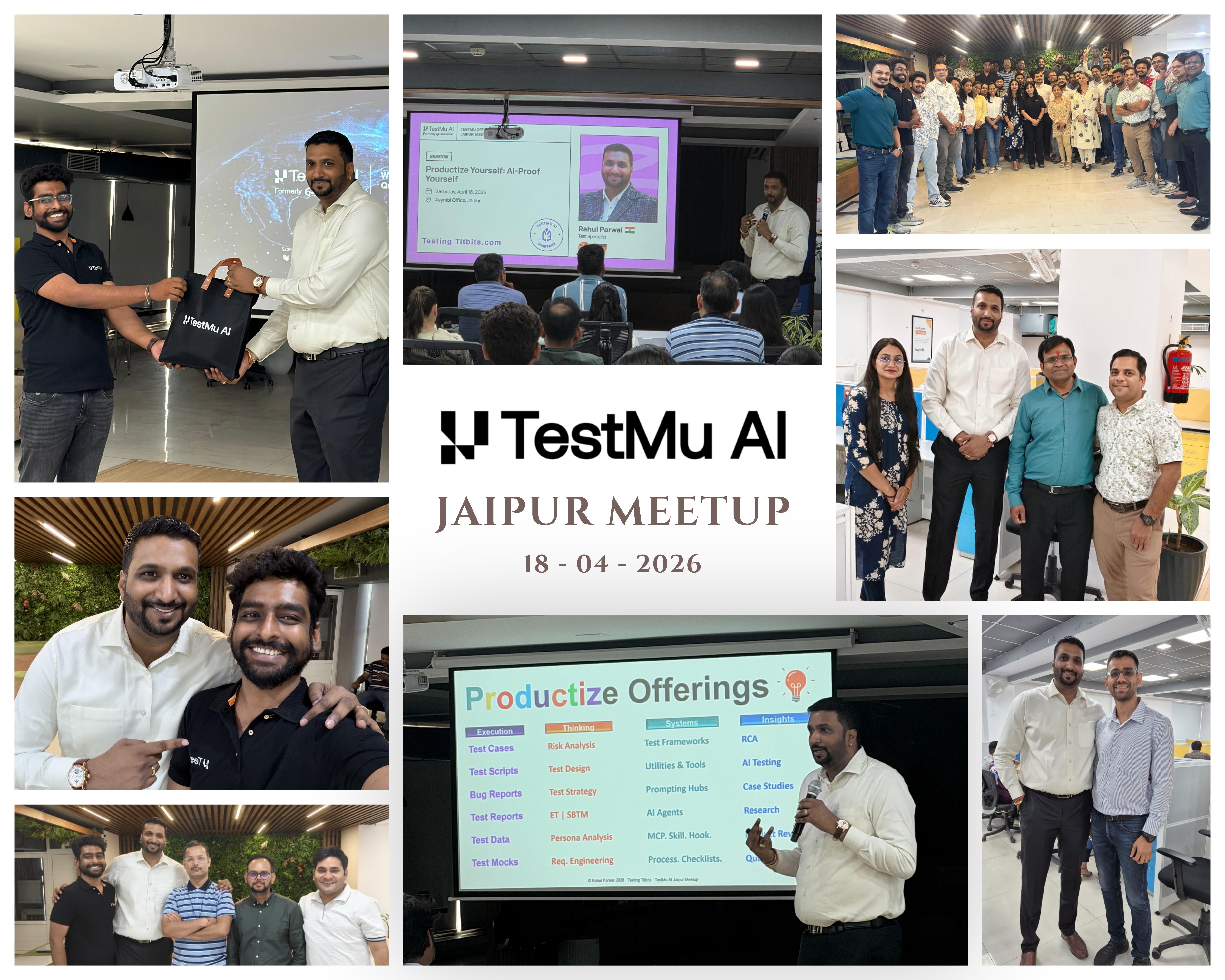 Talked about Productize Yourself (an updated version of my first TestBash talk) yesterday at TestMu AI Jaipur Meetup.... image