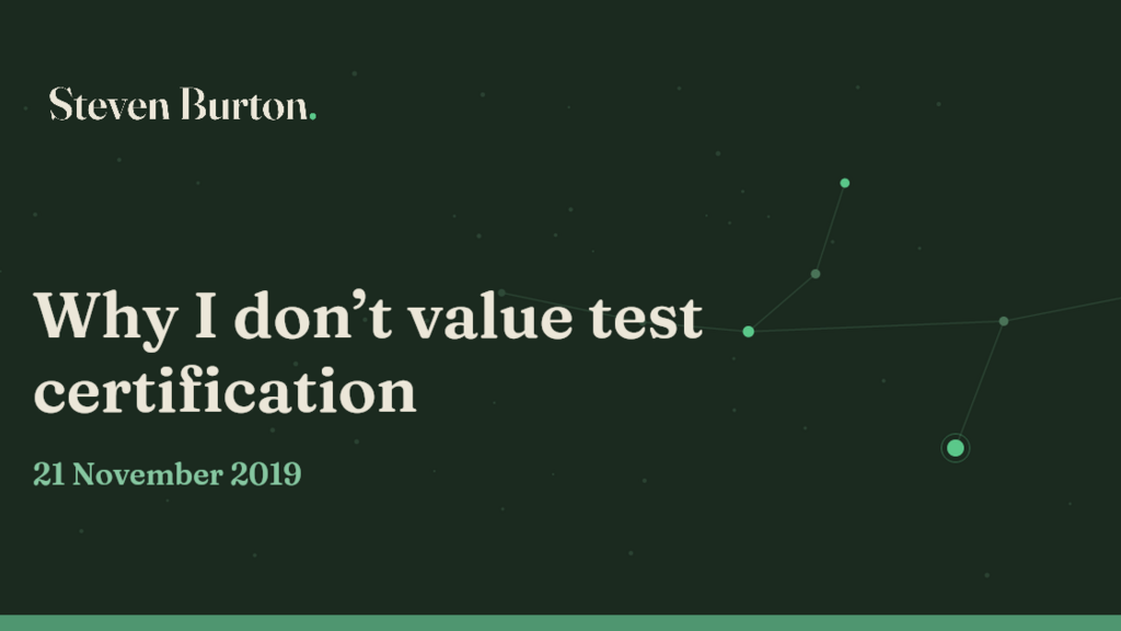 Why I don’t value test certification image image