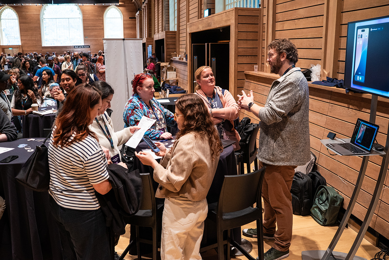 Dan Caseley representing Maestro with Nicola Furniss and Elly Gausden