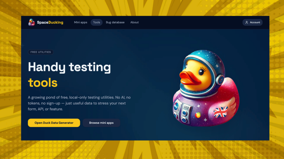 Introducing SpaceDucking, a website to practice testing on image