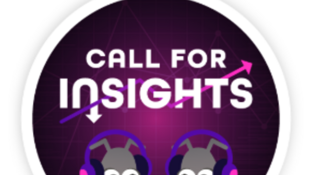 The round badge is labelled 'Call for Insights' and features two bug characters with headphones, talking into a micro... image