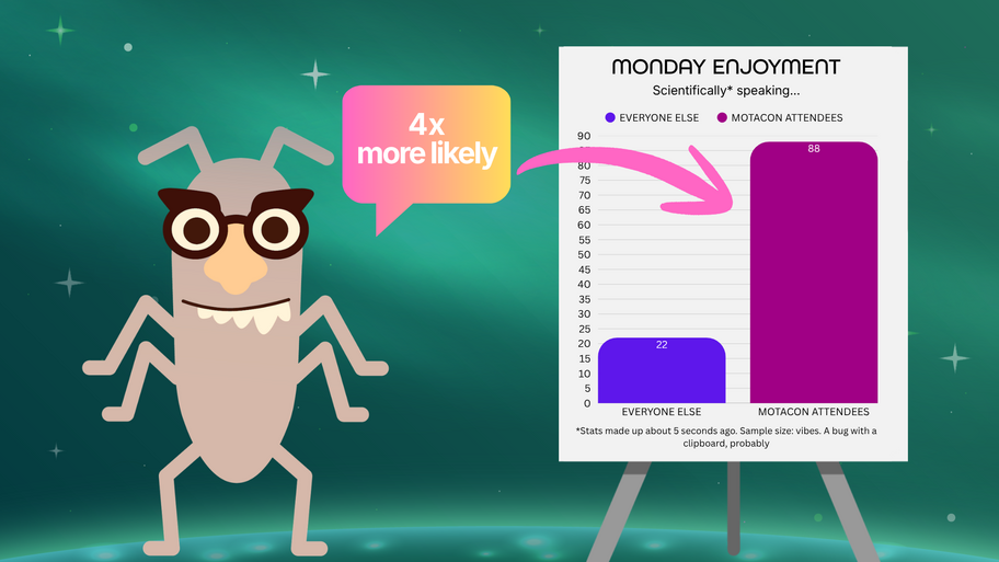 Studies show people who attend MoTaCon are 4x more likely to actually enjoy Mondays*   image