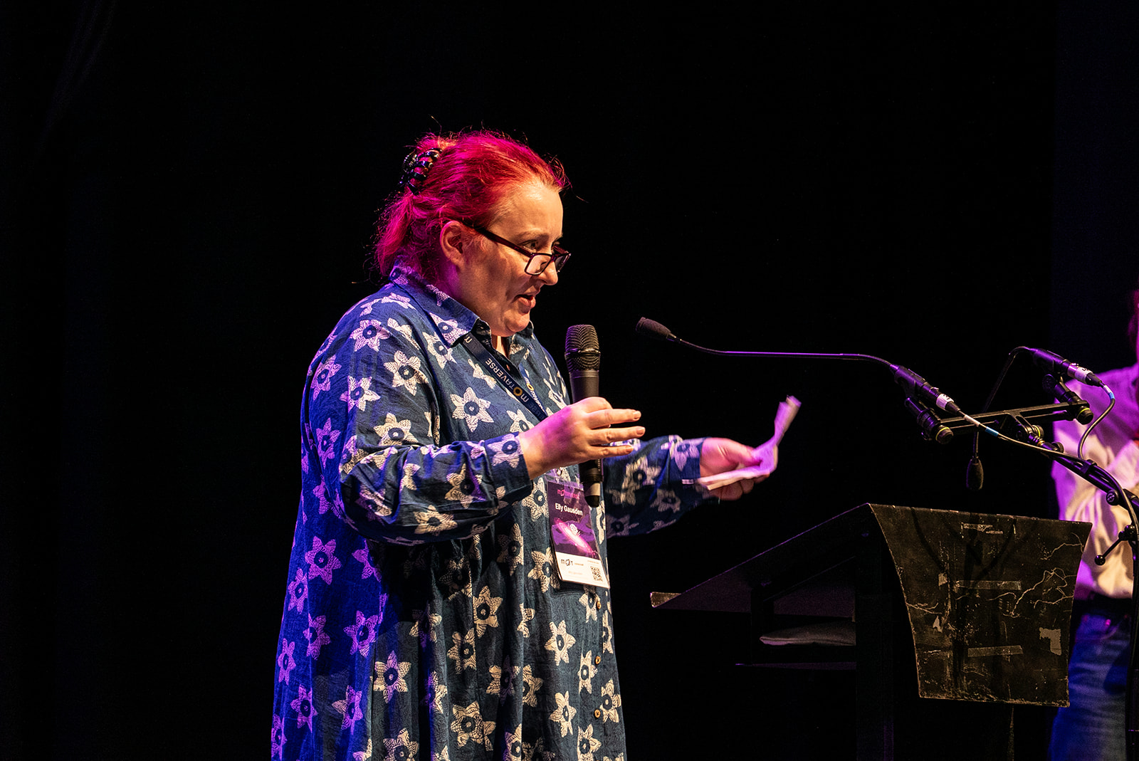 Elly Gausden on the 99 second stage at MoTaCon