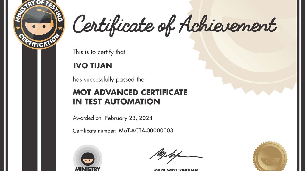 MoT Advanced Certificate in Test Automation image
