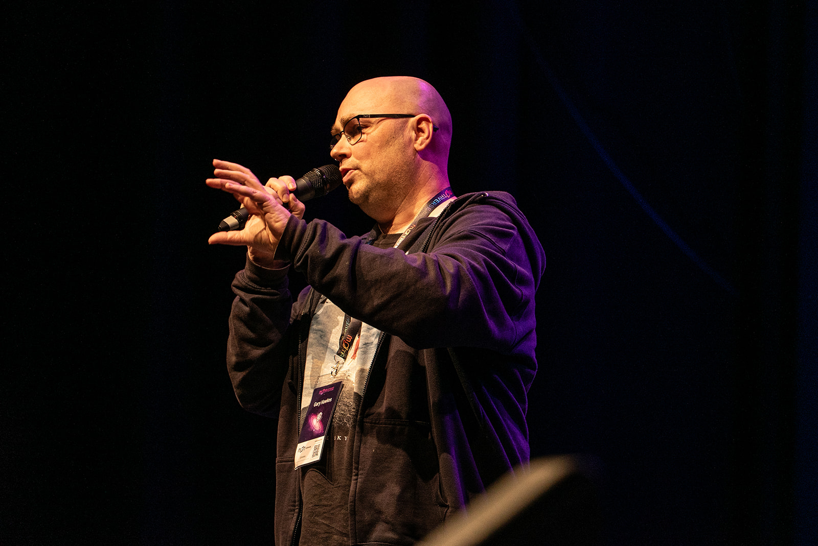 Gary Hawkes on the MoTaCon stage