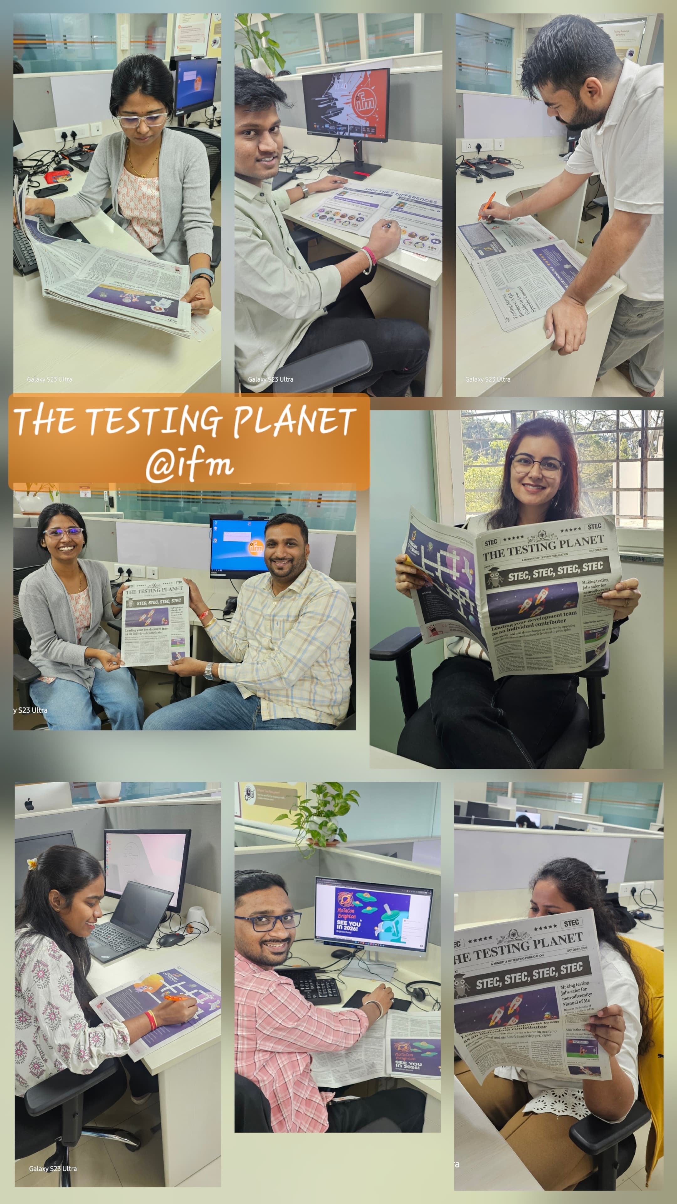 Sometimes you drop something on your team’s desk and expect a polite nod.

Then there are moments like this where you bring in The Testing Planet and the entire ifm engineering testing team goes a cheat code mode.

This latest edition is packed. Not “advertisement packed.” 

But actually packed with games, puzzles, spot-the-difference, thoughtful articles, links to tools I wish existed years ago, and the Ministry of Testing #MoTaverse, which is basically a beautiful reminder that learning can be playful and deeply technical at the same time.

We read it, and it resonated.
Not because it’s trendy or flashy.
But because it mirrors how we actually test: explore the edges, poke the unknowns, break things on purpose, fix things with intent, repeat until better.

Huge thanks to the Ministry of Testing for sending me extra copies.

Handing them out to the team was like handing out curiosity shots.

Everyone dove right in, literally. The photos say it all: members reading, discussing, solving puzzles, pointing at pages saying, “Hey, you need to see this.”

It’s fun watching a team level up using something that feels both wonderfully old-school (a newspaper!) and totally modern in spirit.

Testing isn’t just a job; it’s a craft.
And right now, The Testing Planet is one of the best mirrors we’ve got for that craft.

Rahul Parwal  
