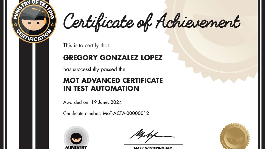 MoT Advanced Certificate in Test Automation image