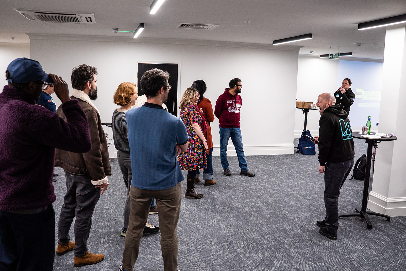People in line for the Quality Queue for 99 Second Talks