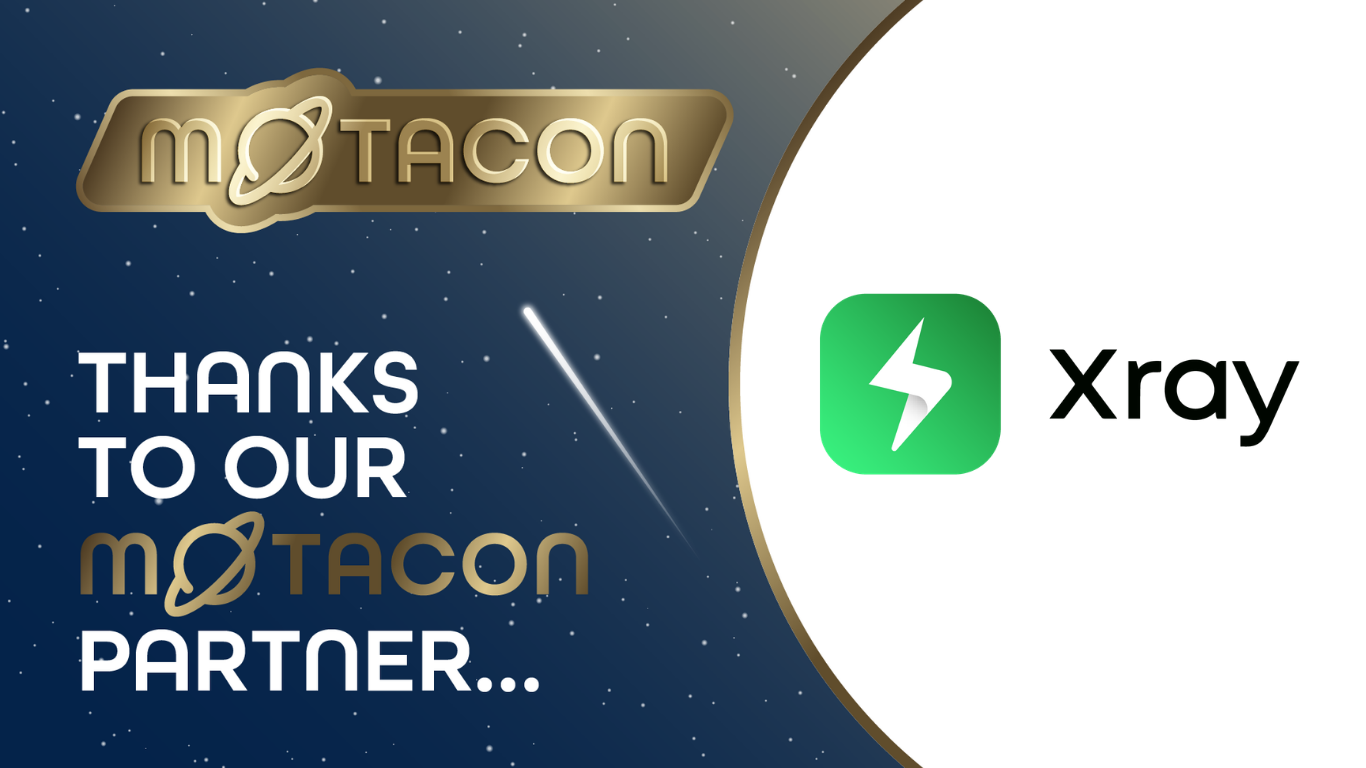 A widescreen promotional graphic for MoTaCon set against a starry background. On the left, a gold MoTaCon badge accom... image