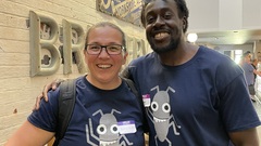 Love seeing Bug out in the wild. And when we see it, a photo is a must!

This is me and Eamon at Leeds Atelier. image