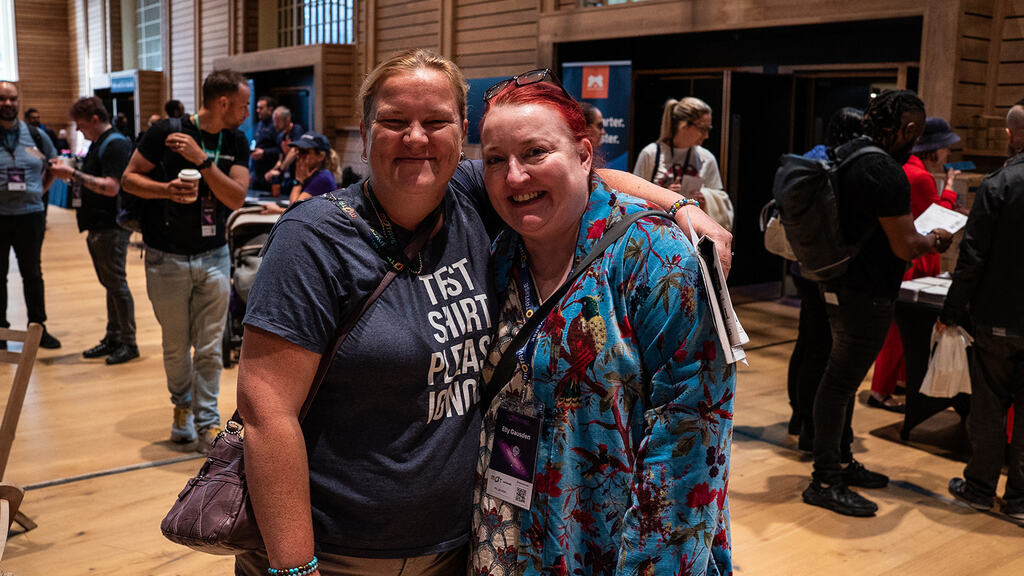 Nicola Furniss and Ellly Gausden happlily pose for a photo