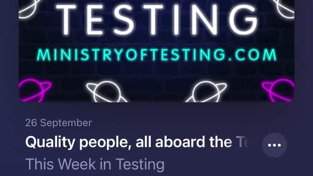 Video of a iPhone podcast with an episode of This Week in Testing.