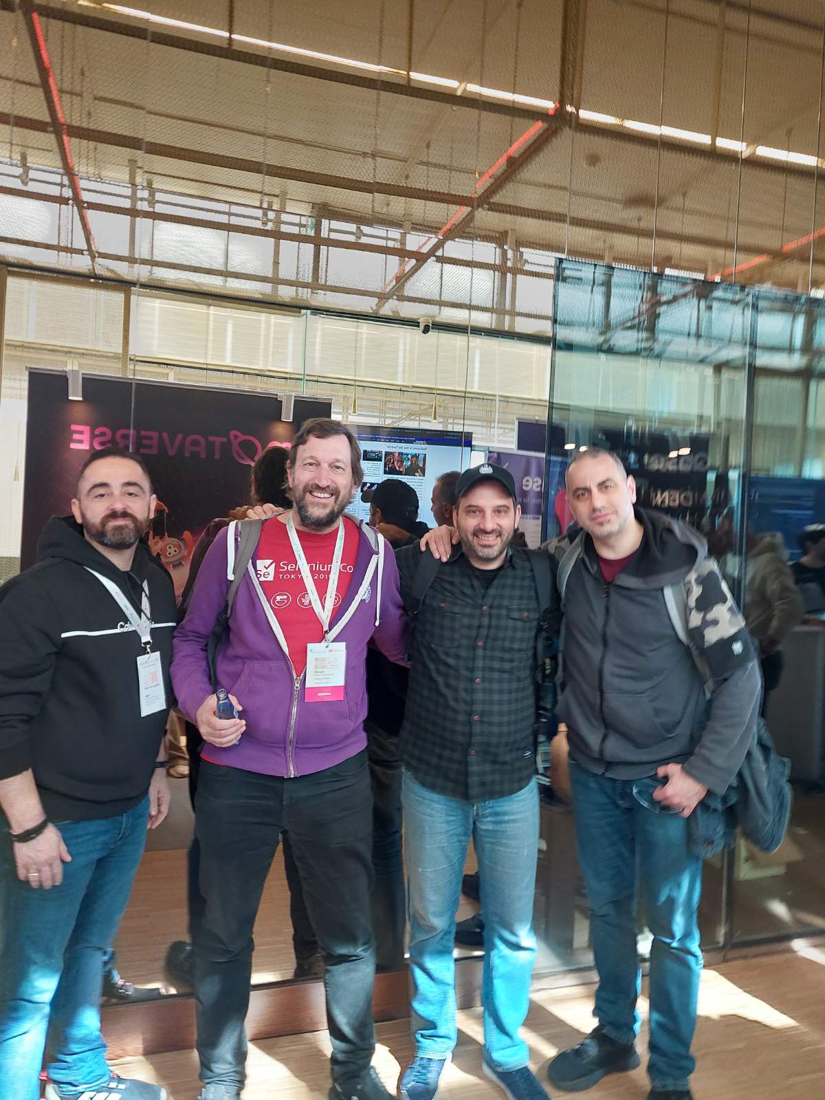 The Athens team with our mentor and friend Simon Stewart, creator of Webdriver in Selenium Conference in Valencia