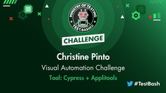 Christine Pinto solves the API challenge from Test.bash(); 2022 using Cypress and Applitools. image