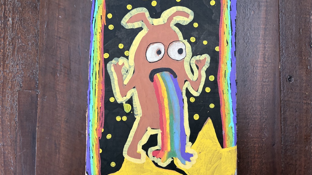 Rainbow Vomit Bug as art image