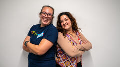 I'm sure I heard them whispering something about a funny bug.

Rosie Sherry and Ayesha Saeed up to mischief!

Thanks to Ten10 for supporting MoT London. image