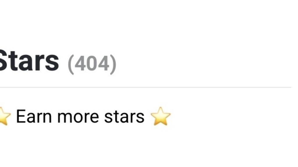 A screenshot of 404 stars on the MoT website. image