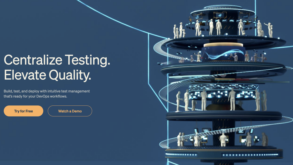 A screenshot of TestRail's homepage.