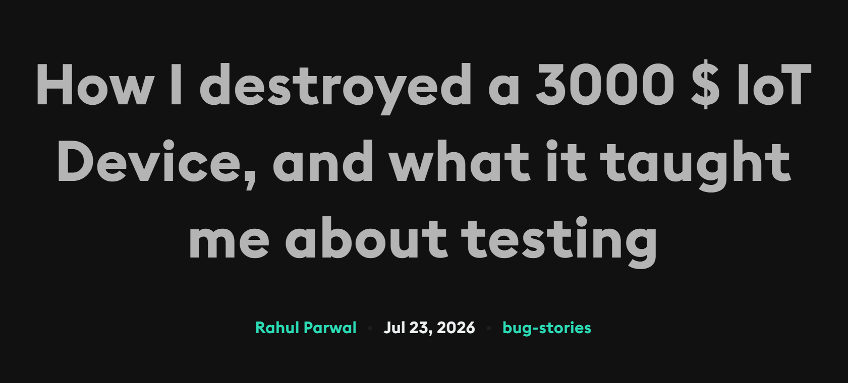 This is the story of a heuristic that I stumbled upon while testing, and the bigger lesson underneath it. Every syste... image