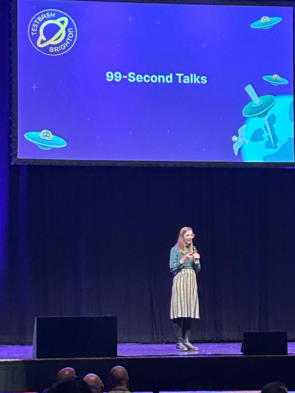 The fabulous Emily on stage - 99 seconds talk