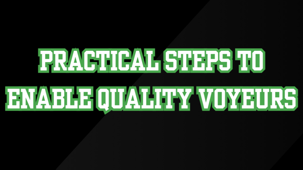 Practical Steps to Enable Quality Voyeurs image