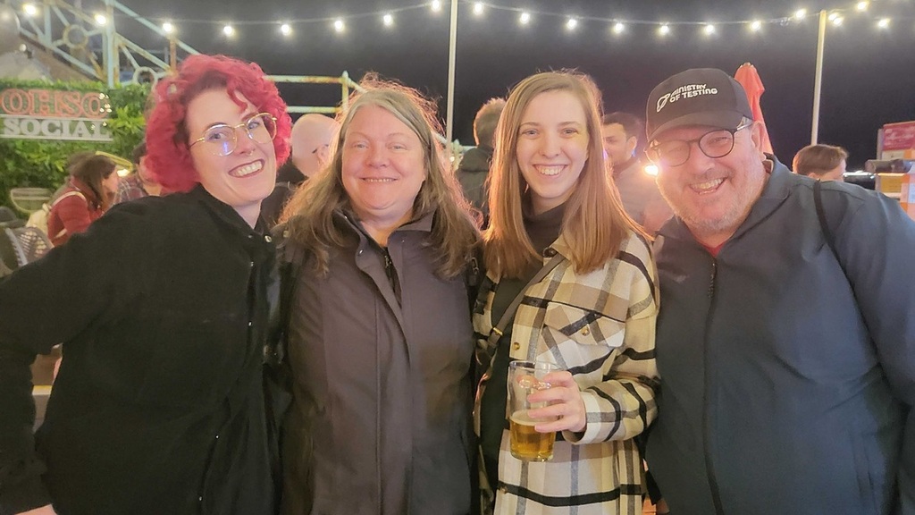 Gwen Diagram, Kat Obring, Emily O'Connor and Ady Stokes pose for a photo in the evening at Ohso social. 