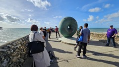 First landmark on the walking tour: the donut... or is it a bagel? image