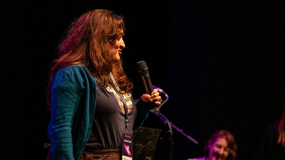 Ayesha Saeed on the 99 second stage at MoTaCon image