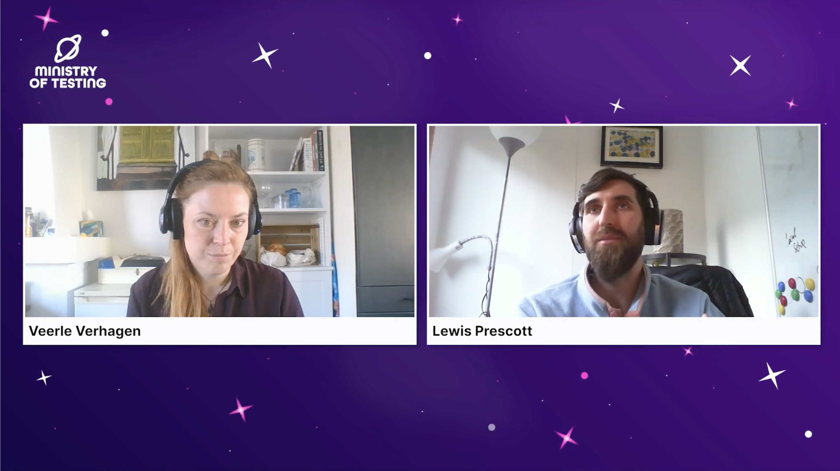 A screenshot of a virtual conversation featuring Veerle and Lewis.