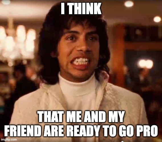 Alt text: A meme featuring a man with curly dark hair wearing a white turtleneck and jacket, making an exaggerated cl... image