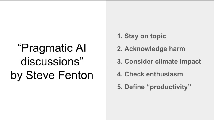 Pragmatic guidelines for AI discussions image