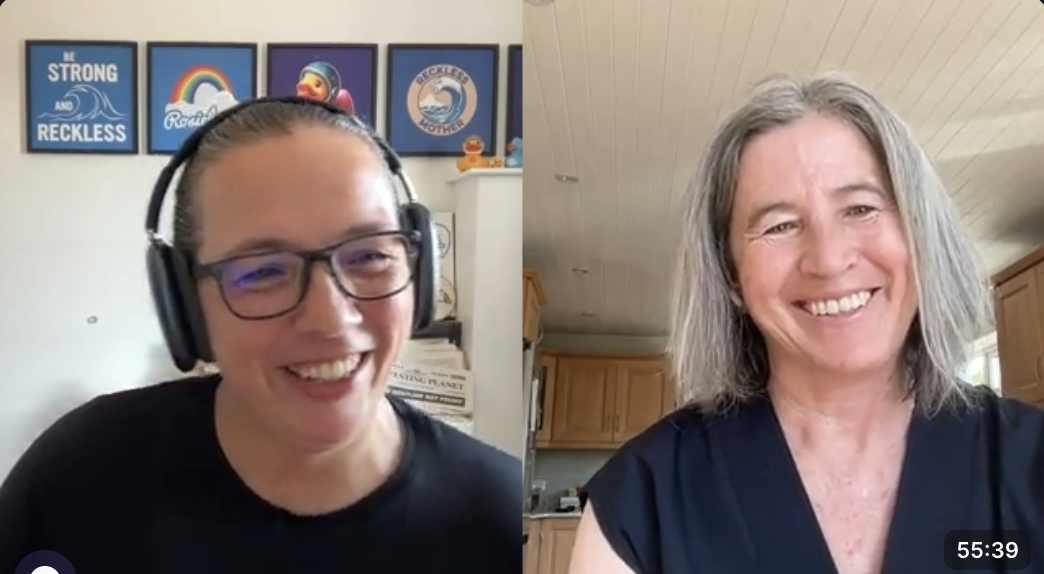 Image of Rosie Sherry and Anne-Marie Charrett talking in the leading quality podcast 