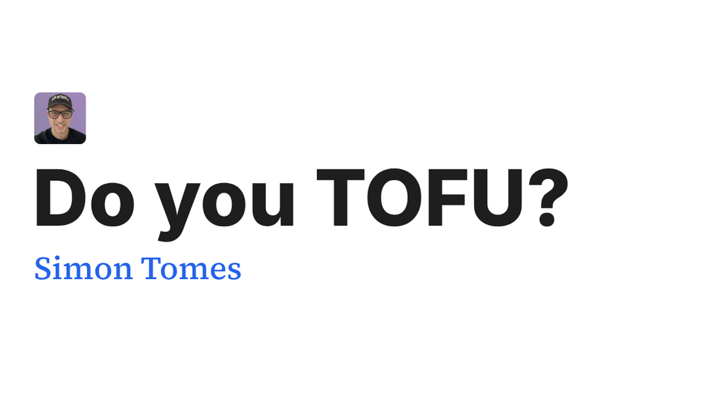 Do you TOFU? image