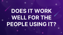 Does it work well for the people using it? image