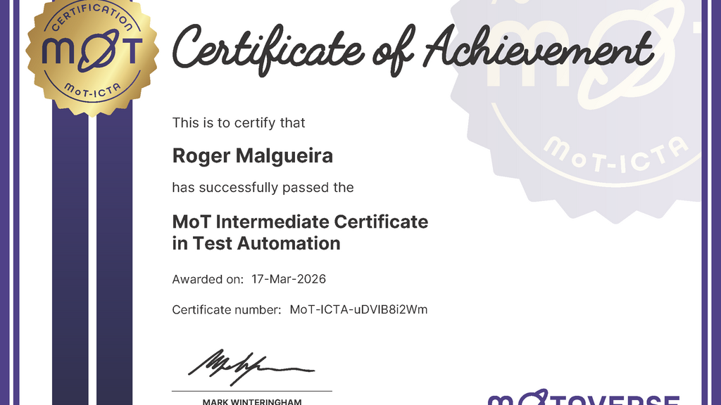 MoT Intermediate Certificate in Test Automation image