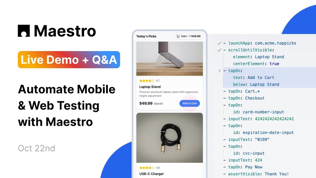 Live Demo + Q&A: Automate Mobile & Web Testing with Maestro image
