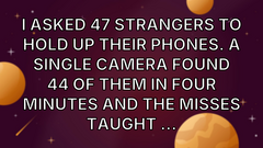 I asked 47 strangers to hold up their phones. A single camera found 44 of them in four minutes and the misses taught ... image