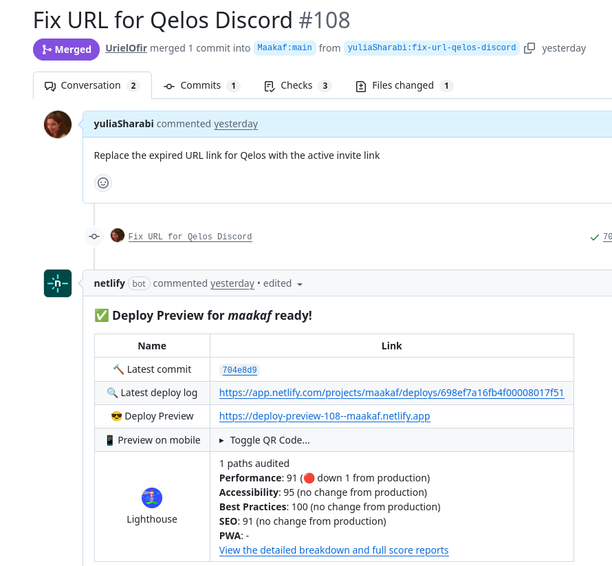 The illustration of a fix of a PR in github platform.