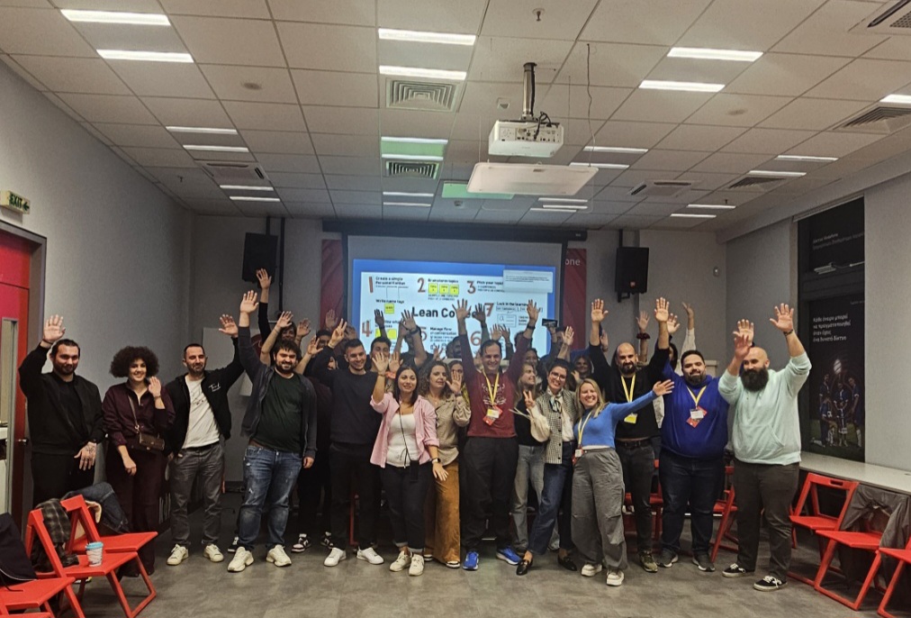 Lean Coffee at Vodafone. A group of people