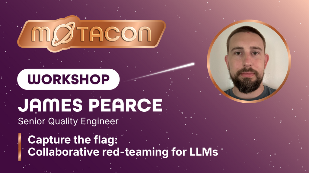 A promotional graphic for a "MoTaCon" workshop set against a purple, starry space-themed background. On the left, the... image