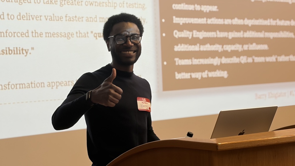 Barry Ehigiator with a thumbs up image